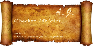 Albecker Jácint névjegykártya